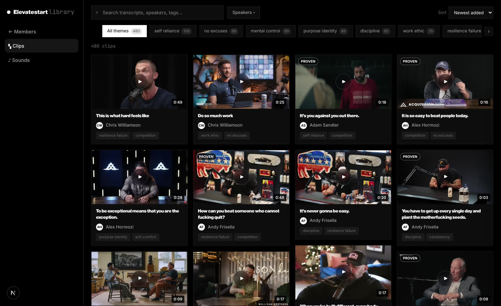 The Elevate clip library